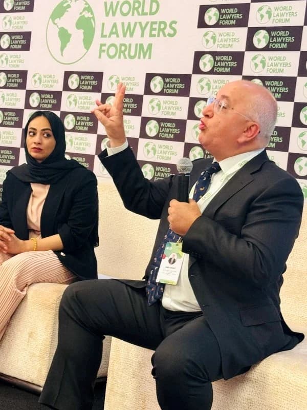 Panelists exchanging ideas at WLF Bahrain 2025